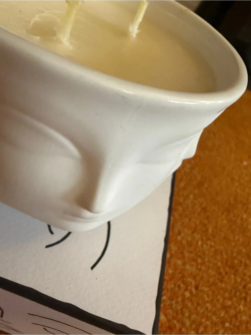 Jonathan Adler Candle Muse Blanc Scent. Limited “4 Face” cream porcelain vessel